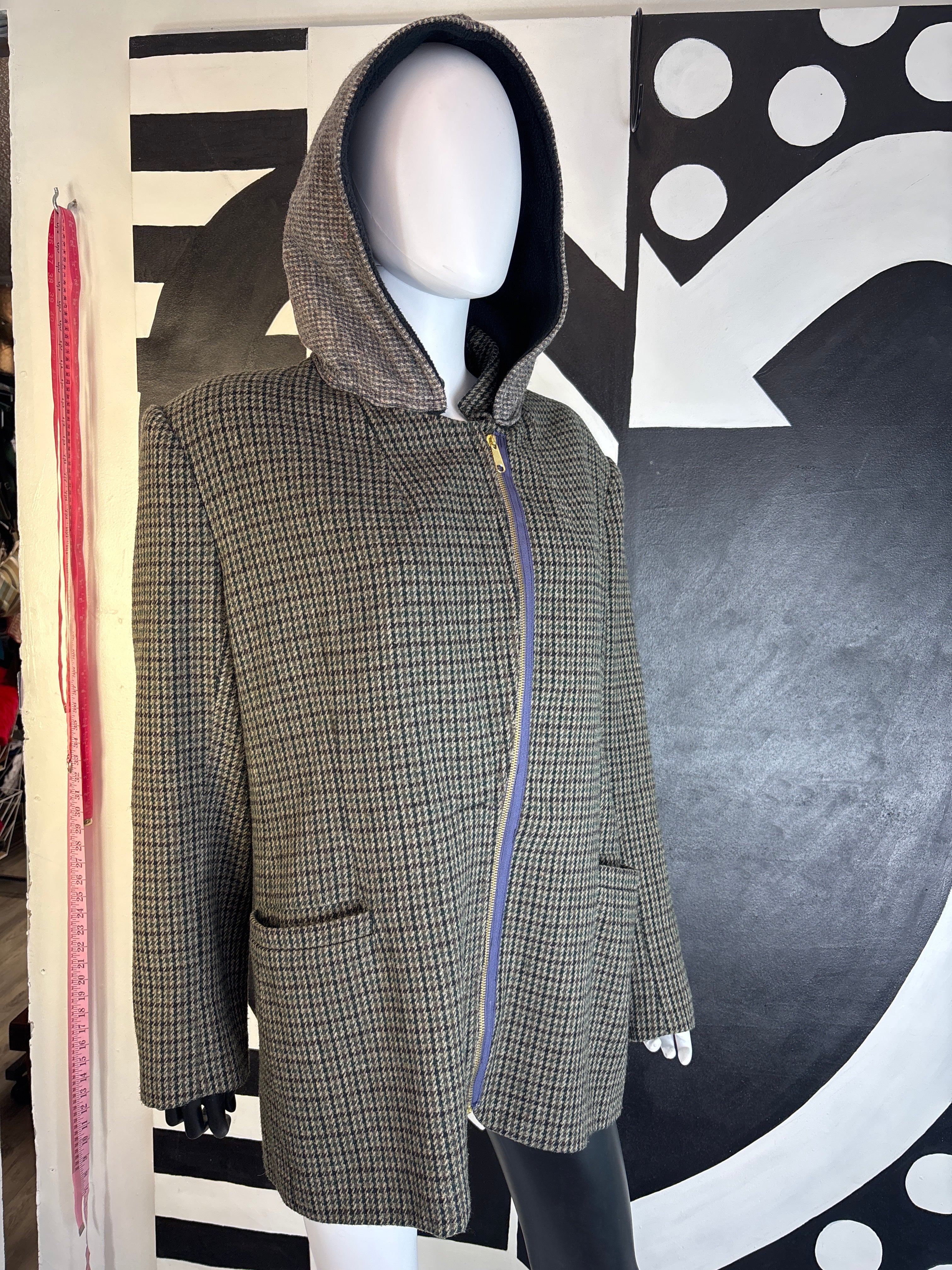 Up cycled Wool Hoodie Sportscoat