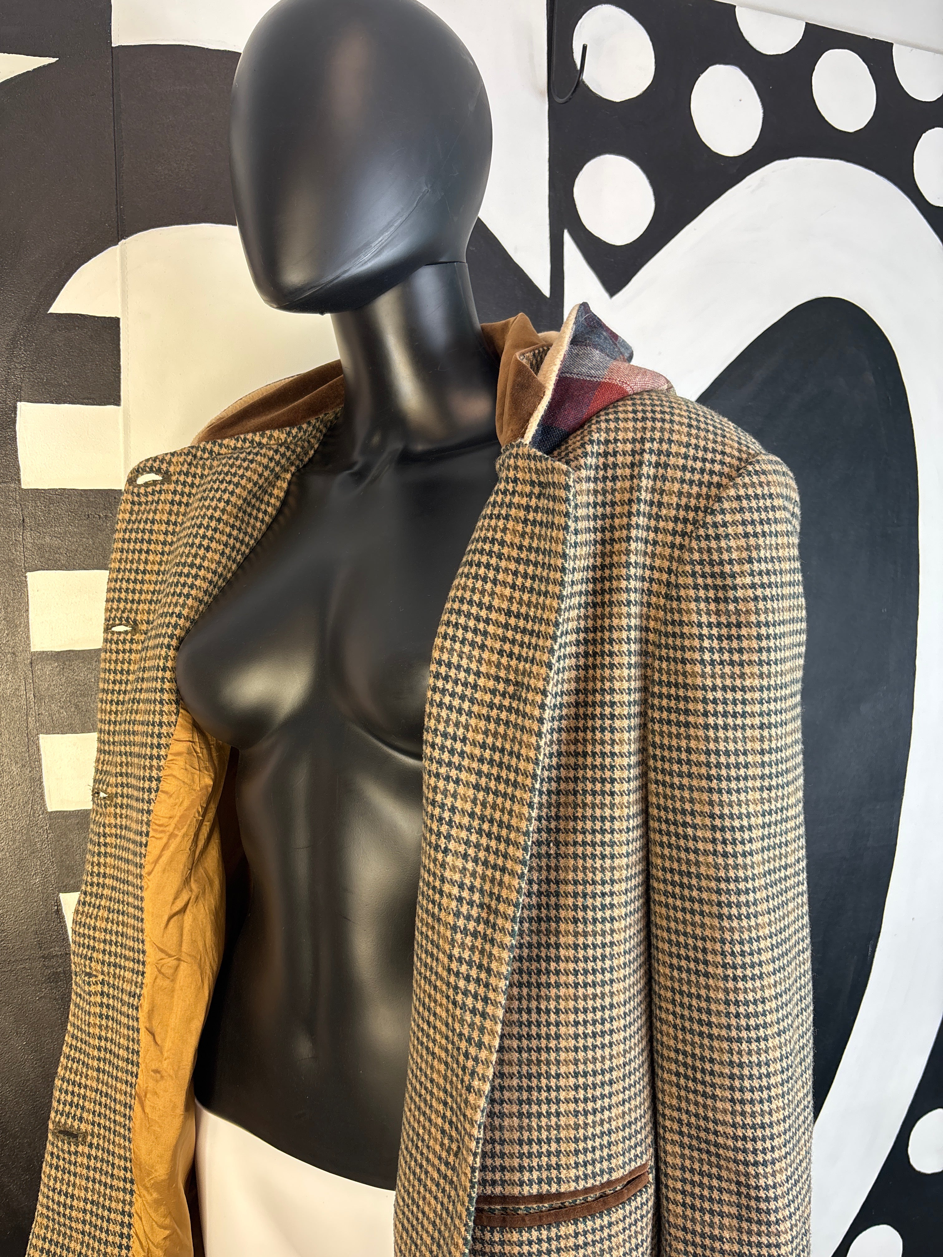 Up Cycled Houndstooth  Hoodie Sportscoat Size M /10