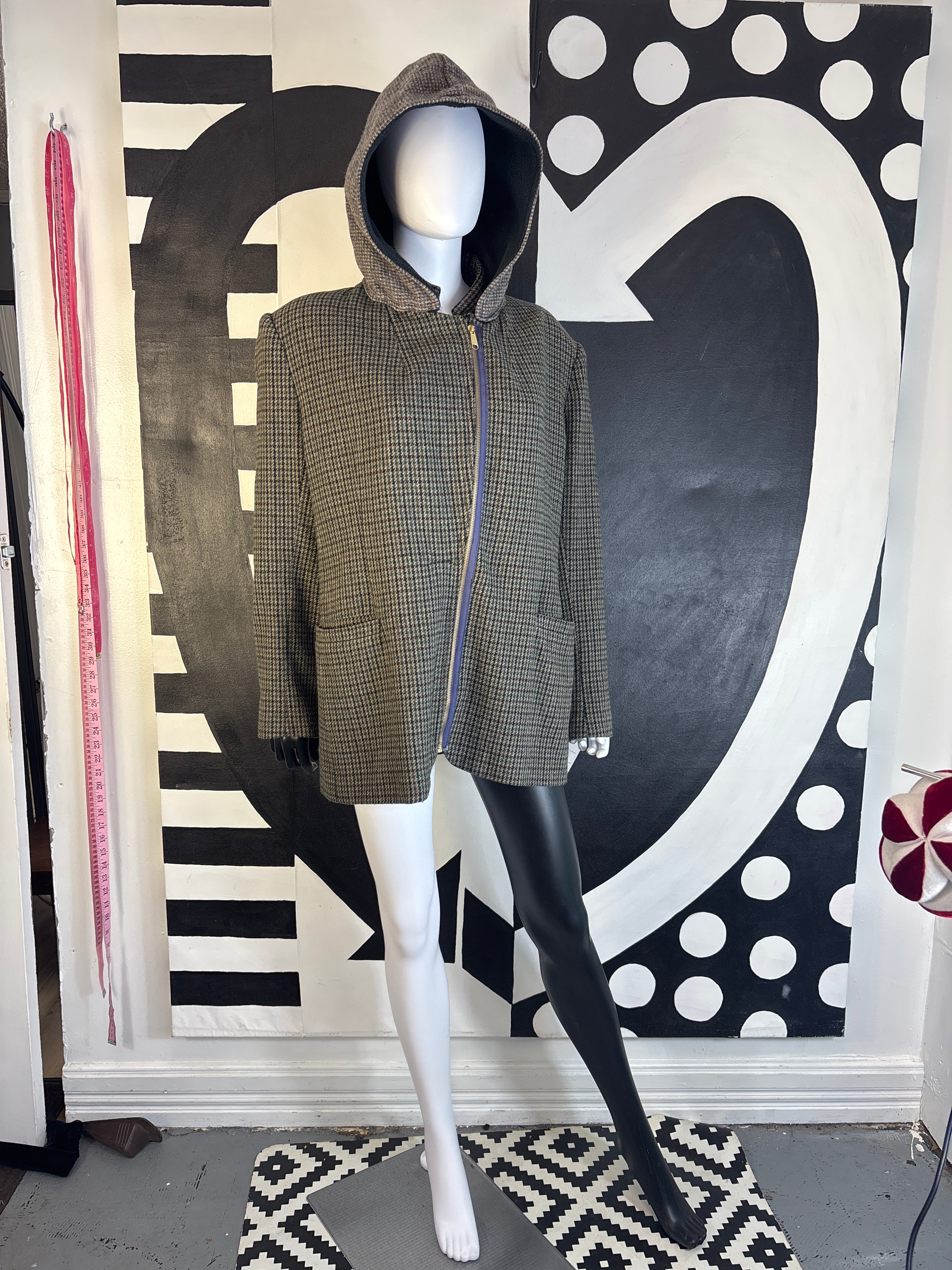 Up cycled Wool Hoodie Sportscoat