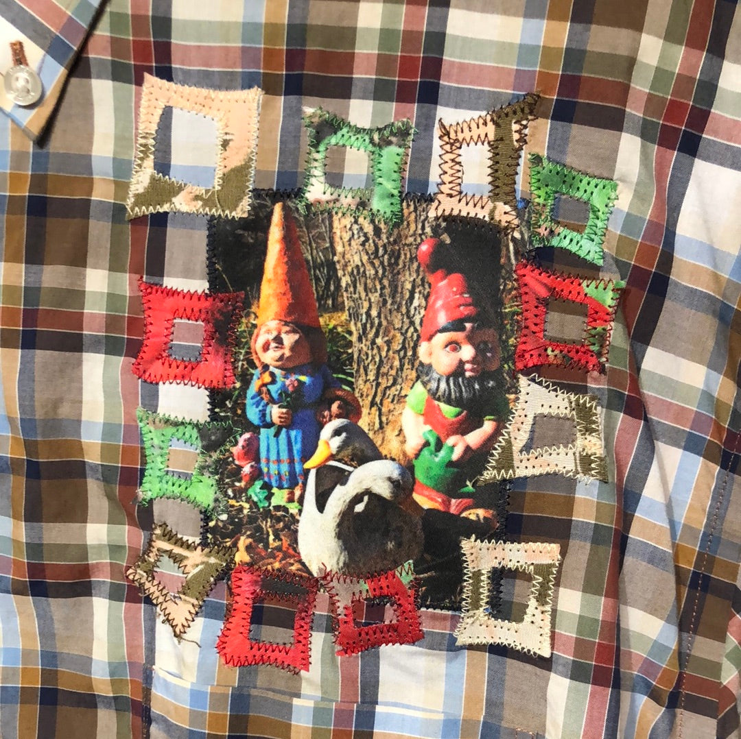 Up Cycled AVL Gnome Button Up