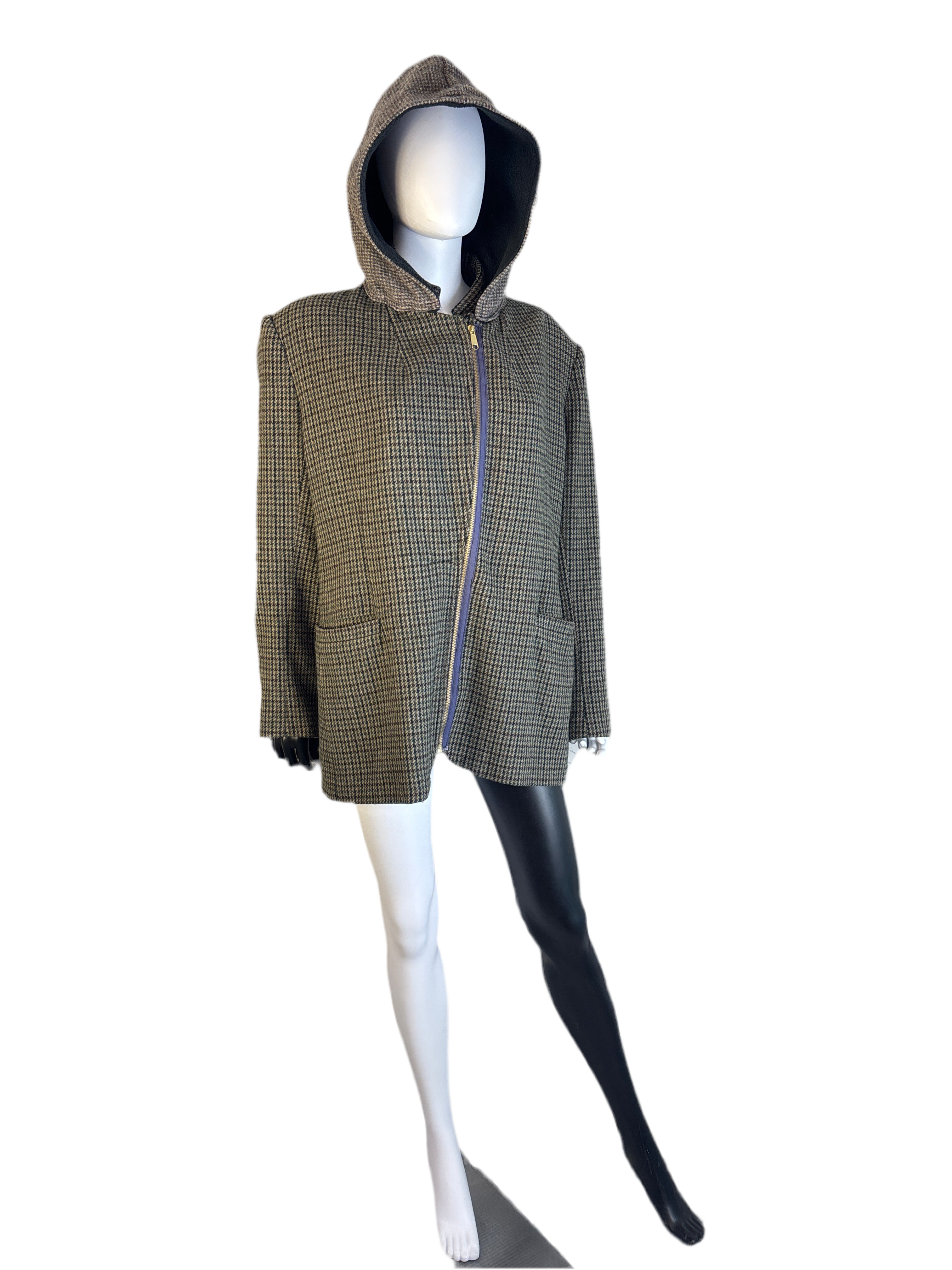 Up cycled Wool Hoodie Sportscoat