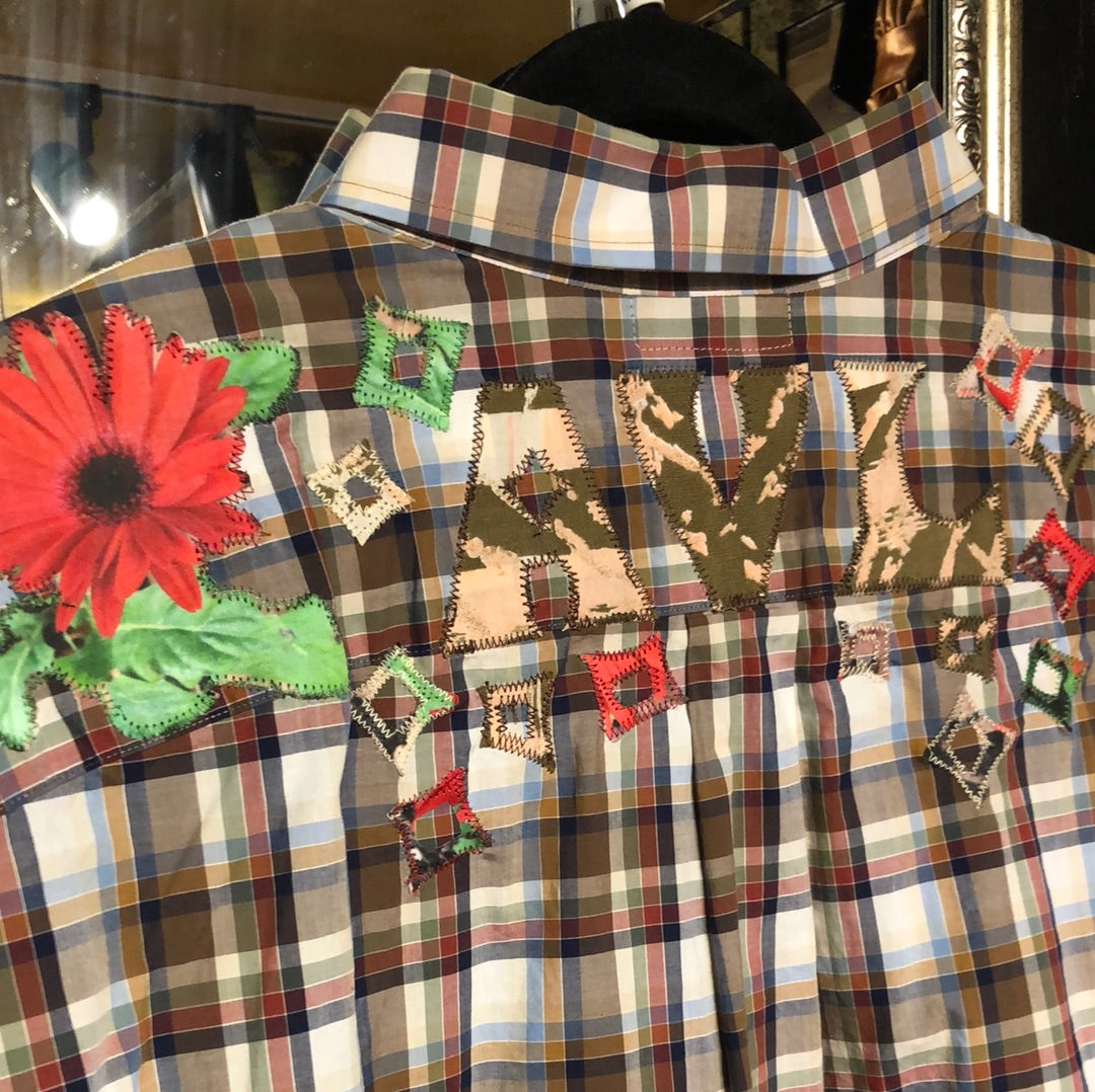 Up Cycled AVL Gnome Button Up