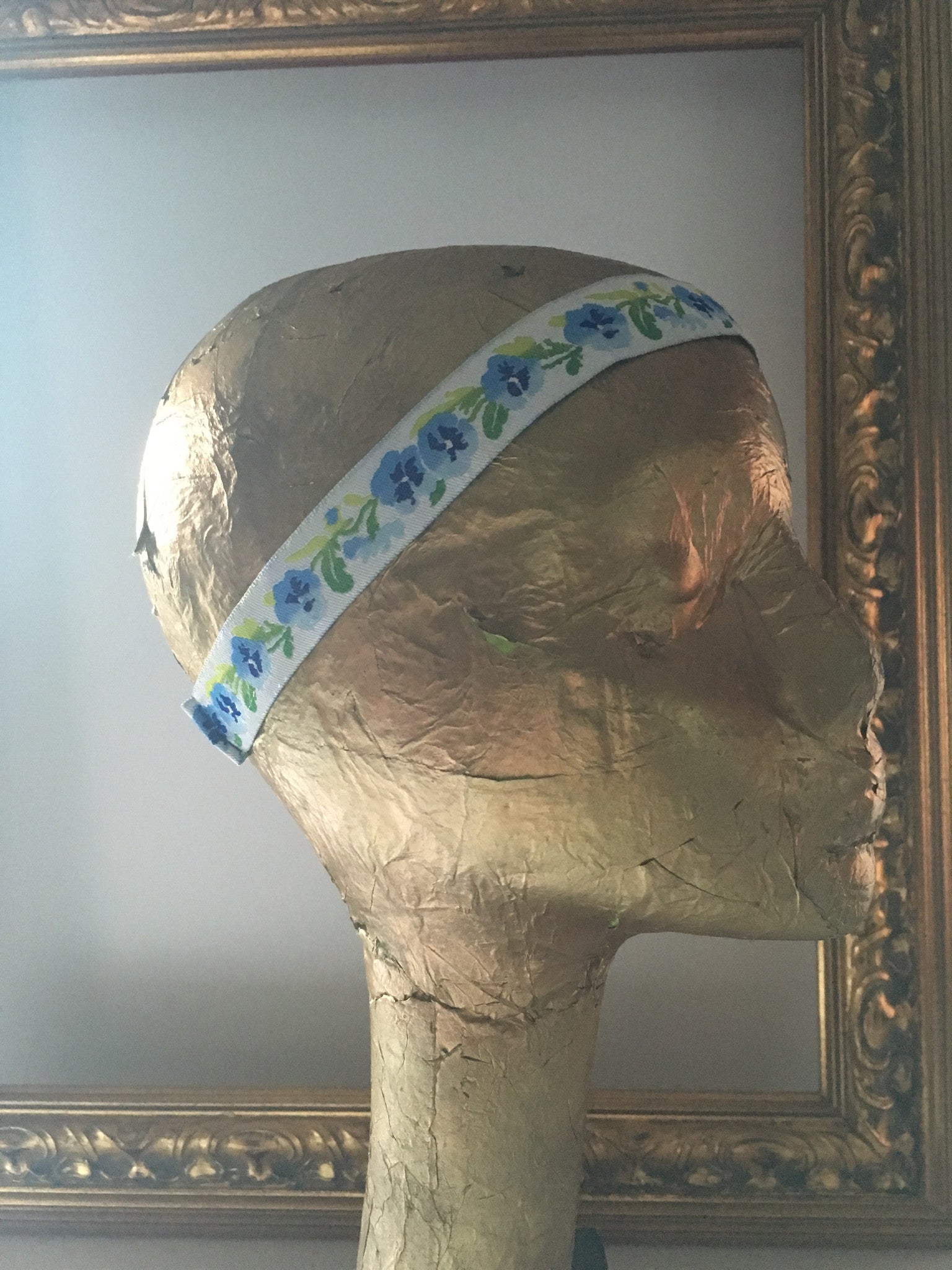 Blue Pansy Flower Headband