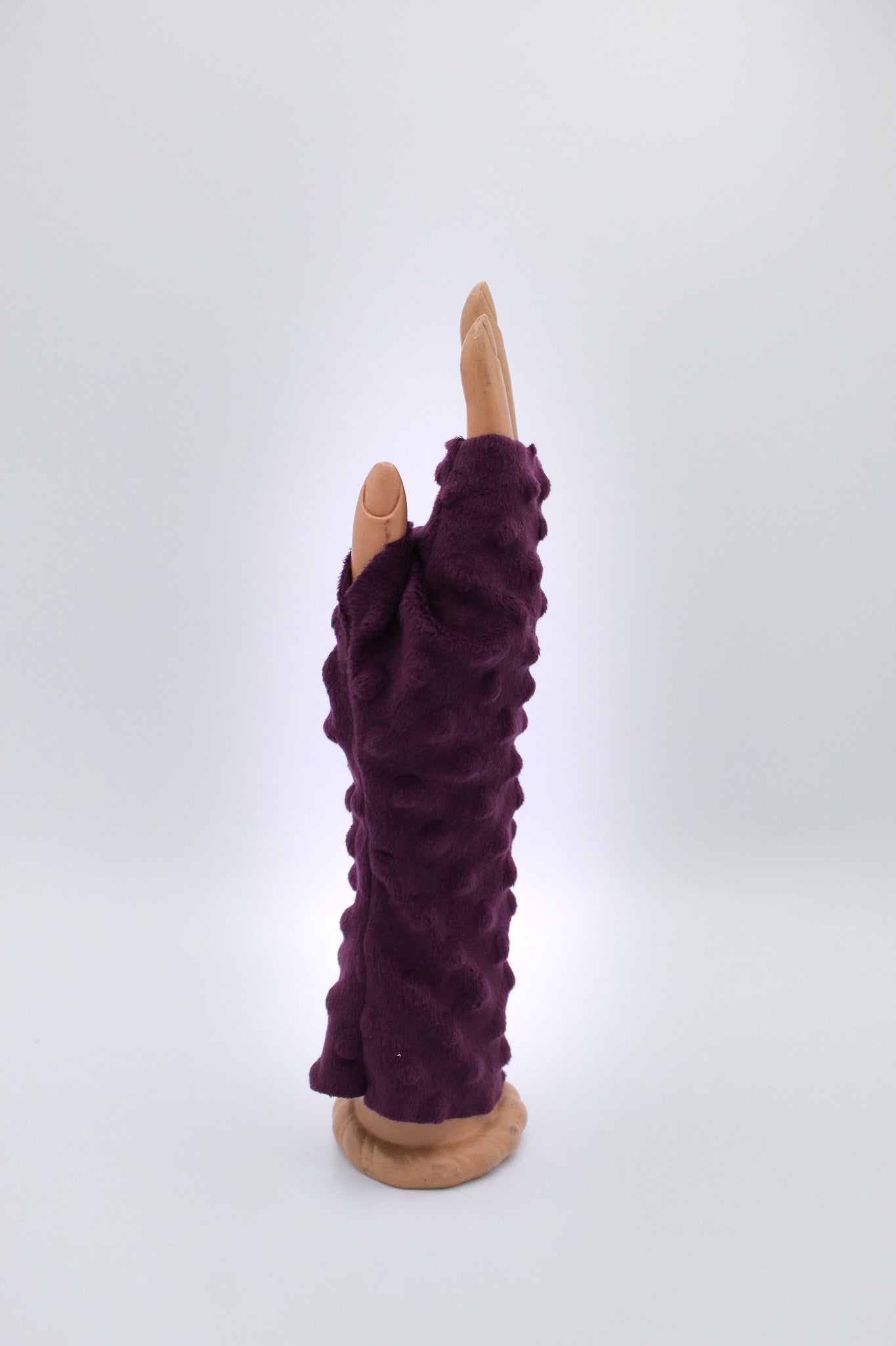 Purple Minky Fingerless Gloves