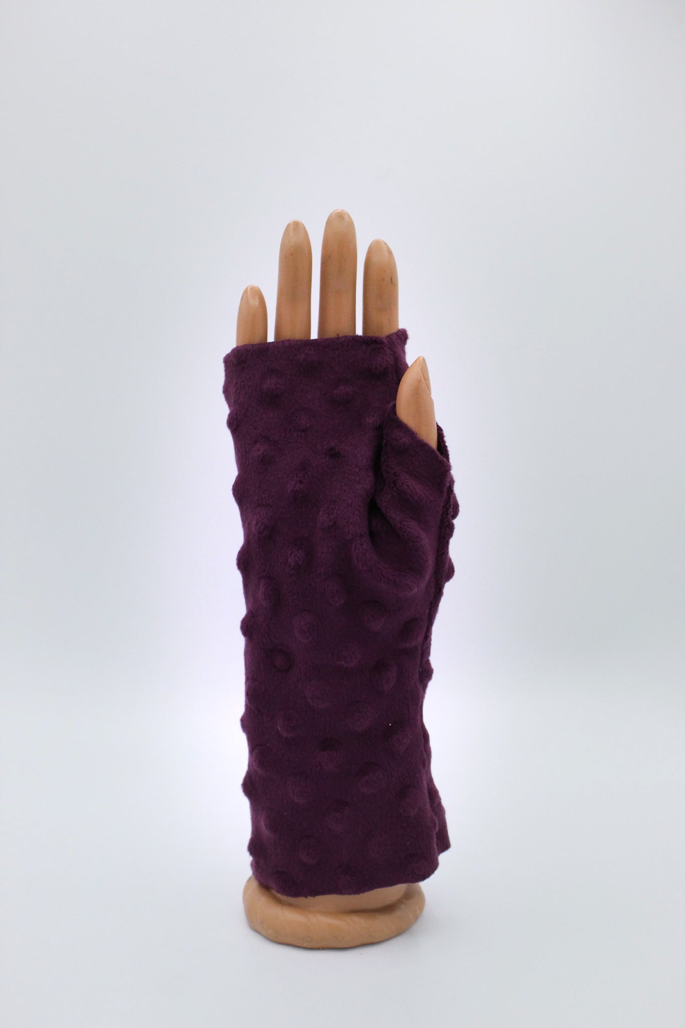 Purple Minky Fingerless Gloves