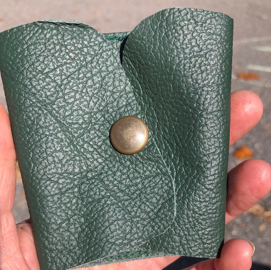 Forest Green Leather Wrist Wallet