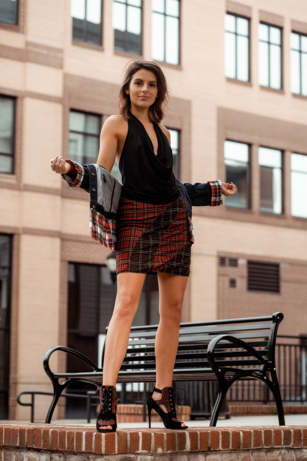 Black Burnout Drape Halter