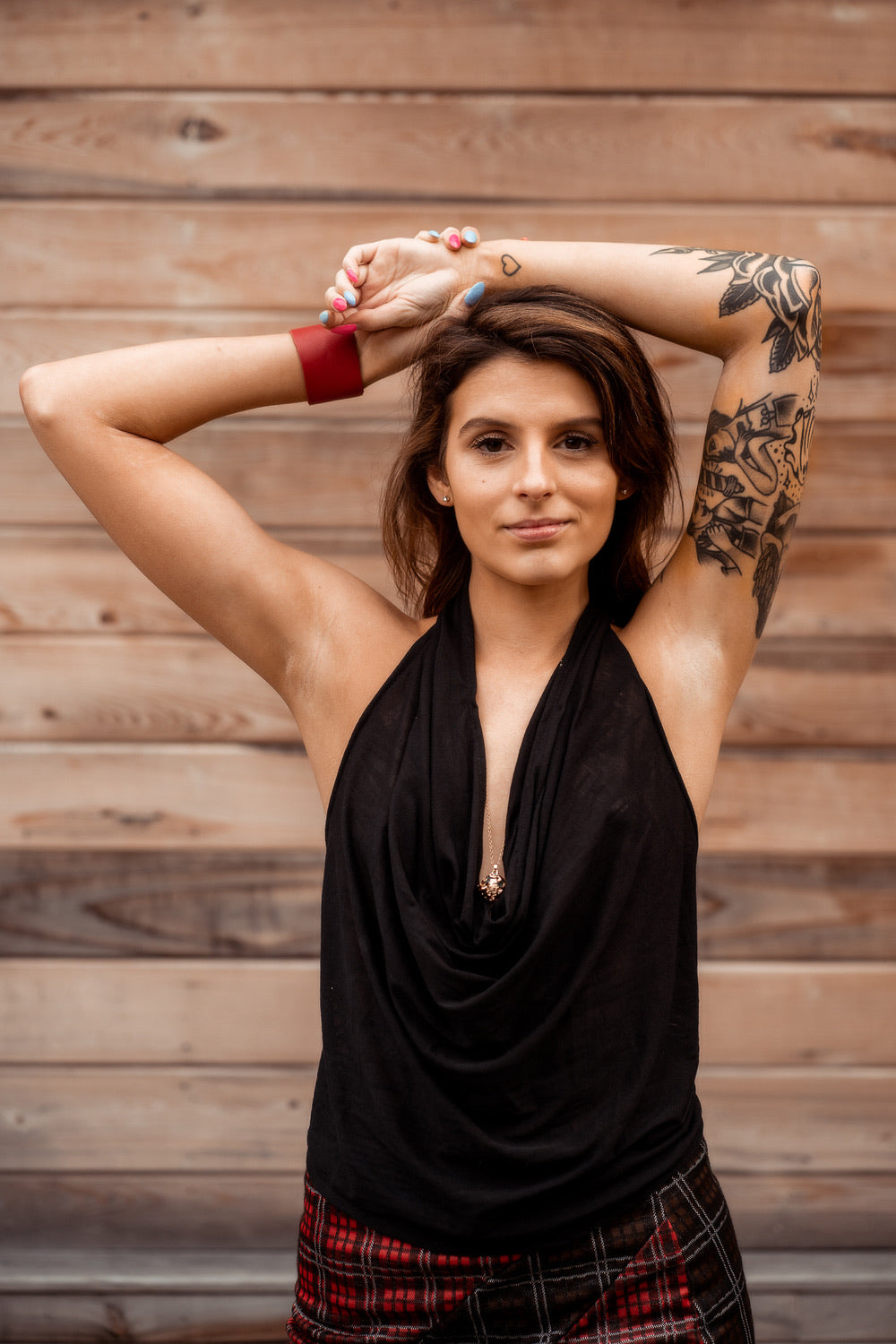 Black Burnout Drape Halter