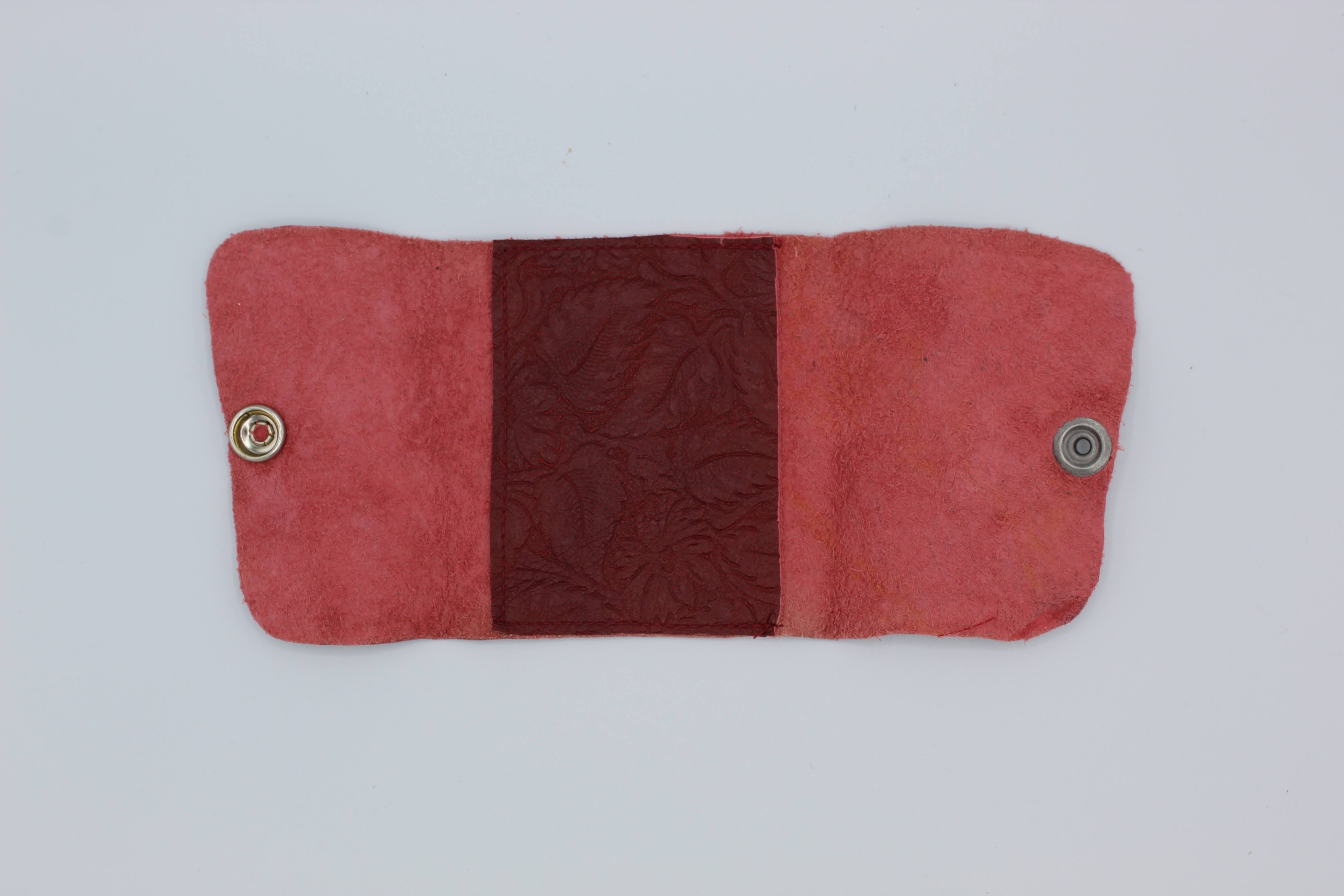 Red Floral Embossed Leather Wokkit